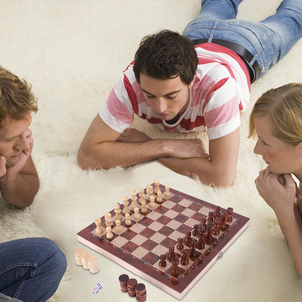 29x29cm 3 in 1 Chess Chekers Backgammon Developing Strategic Thinking Foldable Chess Board Best Gifts No  for Kids Adults