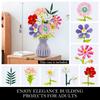730PCS Crative Bouquet Building Blocks Sets With Plastic Vase DIY Flower Blocks Toys Gifts Sets Desktop Ornament
