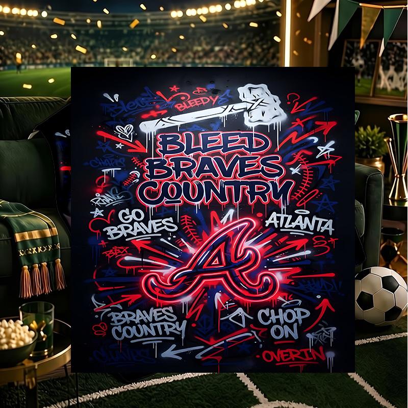 Anaheim Braves Graffiti Art Blanket Lightweight Flannel Bedding Blanket Perfect for Travel, Camping, Living Rooms, Offices, Sofas, Fan Christmas gift