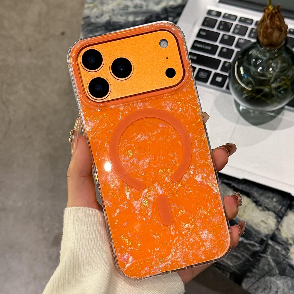 

Gilded Shell For Magsafe Phone Case For iPhone 17 Air 16 15 Pro Max Magnetic Wireless Charge Shockproof Hard Back Cover iPhone 15 Pro Max