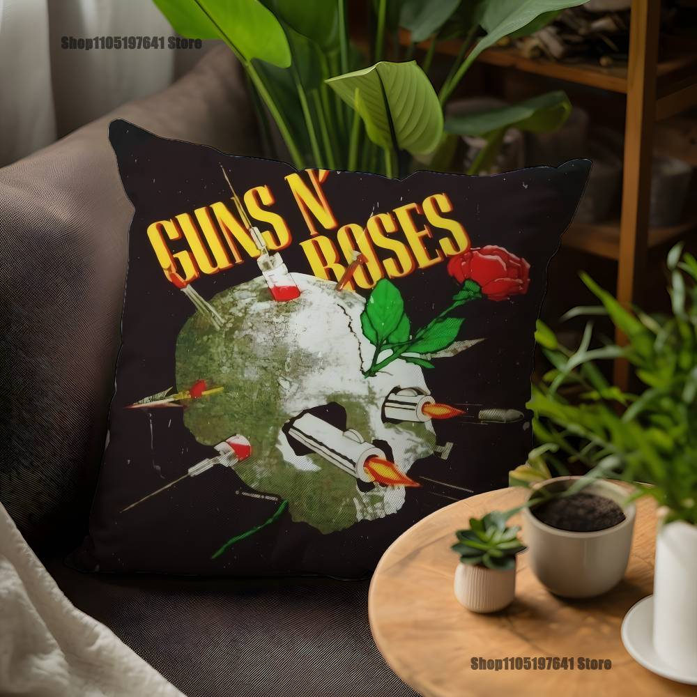 Band G-Guns N Roses Pillow Case For Sofa Decor Car Office Room Printing Cushion Cover Decorations and Protector