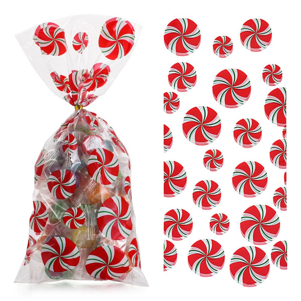 Plastic Snowflakes Snowmen Santa Claus Biscuit Bags Merry Christmas Candy Treat Bag Xmas Candy Bags