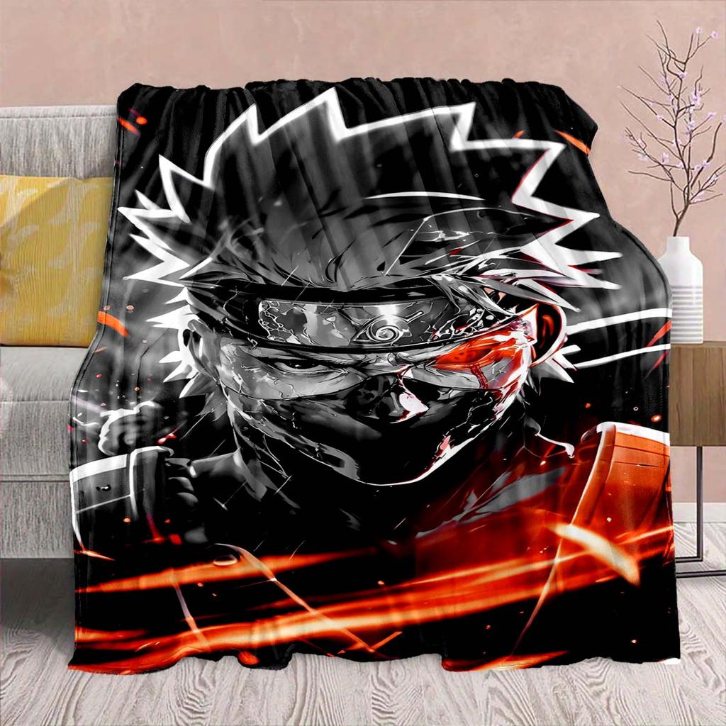 Naruto Anime Flannel Blanket - Soft Warm Perfect for Sofa, Bedding Camping Travel Office Home Decor -QJY