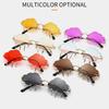 Sunglasses Funny Cloud Shaped Men and Women Disco Glasses Clouds Tassel Shades Rimless Sunglasses UV400 Eyewear