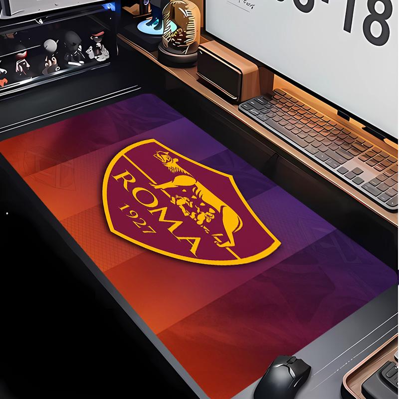 Tappetino per Mouse con Motivo Calcio AS Roma No?Tappetino Mouse da Gioco Antiscivolo con Base in Gomma per Scrivania Ufficio Casa