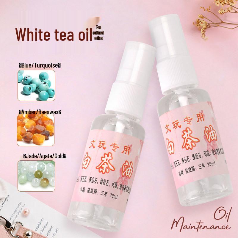 Natural White Camellia Oil for Jade: 30ml Stone Polishing and Stringing Solution