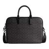 Gotham 38 Classic Print Fecho de Zíper Lona Revestida e Pele de Bezerro Bolsa Transversal de Ombro Tote Grande Bolsas Masculinas Carvão CV955-R8E