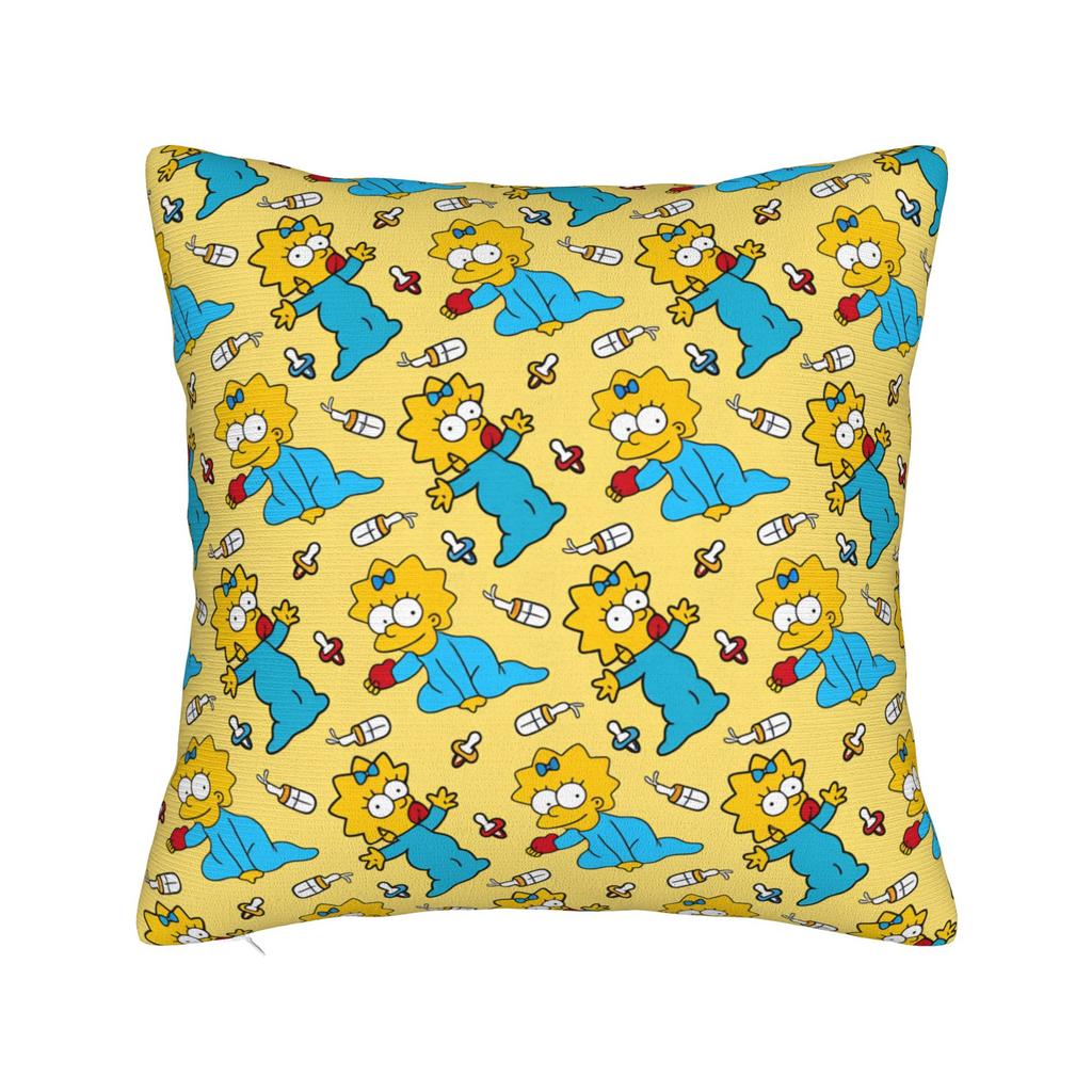 S-Simpsons Homer Donut Pink Sprinkles Pillow Case Retro Trendy Pillow Cover Print Pillowcases For Sofa Couch Bed Living Room