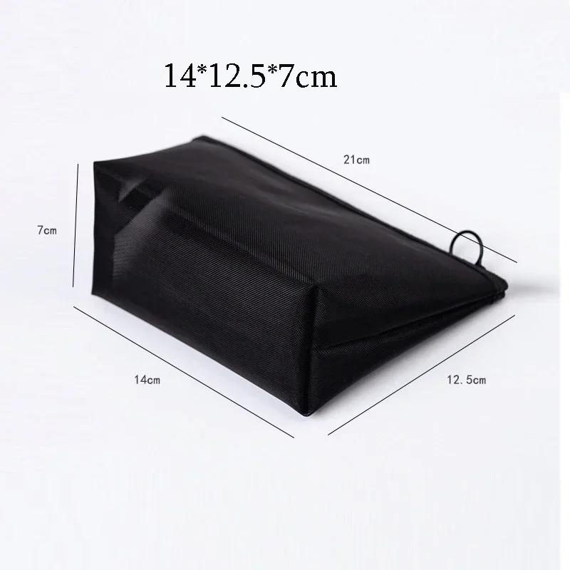 Borsa per trucco in rete nera Borsa per cosmetici trasparente da donna Borse portaoggetti portatili di piccole dimensioni da viaggio Custodia per asciugamani da viaggio
