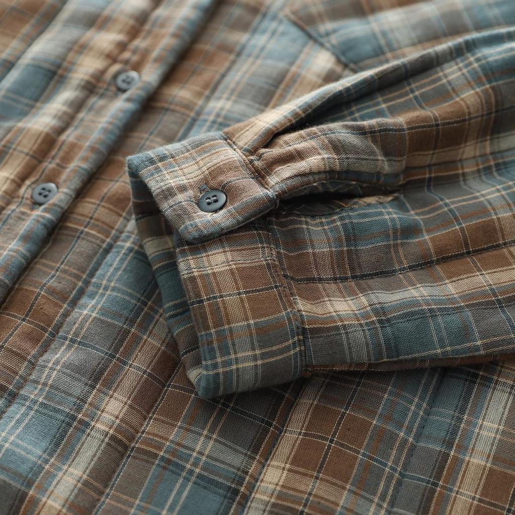 Women's Stylish Long-Sleeve Quilted Plaid Shirt - Warm, Padded Base Layer for Autumn/Winter