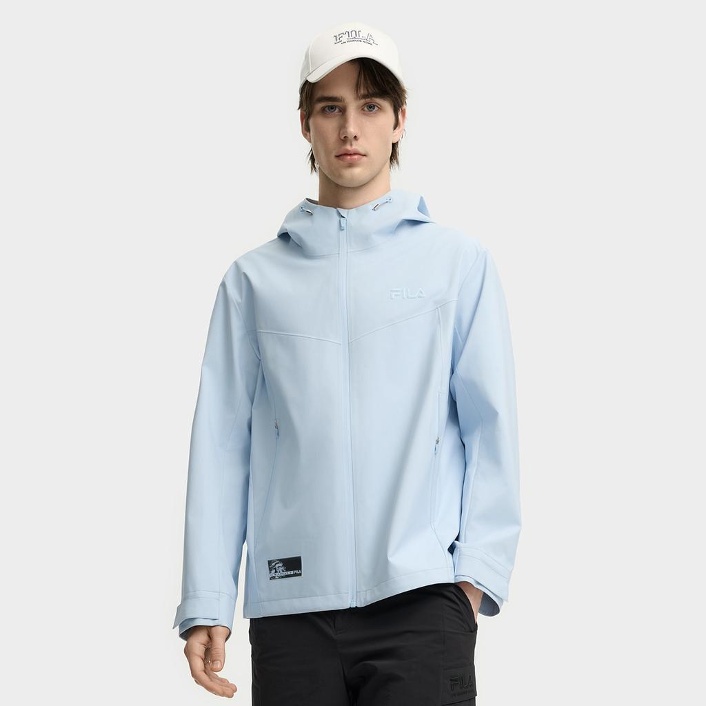 Fila Heritage Casual Fashion Versatile Warm Windproof Hooded Loose Woven Jacket Men Jackets Sky-Blue F11M538705FLB