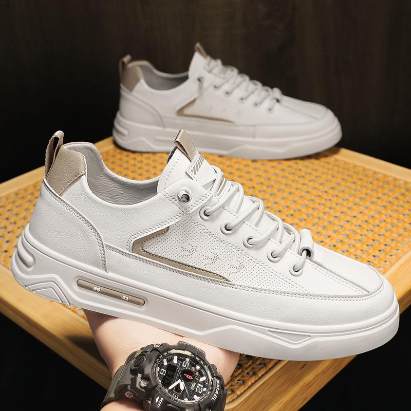 Men's Shoes 2025 New Spring Leather Board Shoes Men's Casual Little White Tide Shoes Student Youth Sports Shoes Men