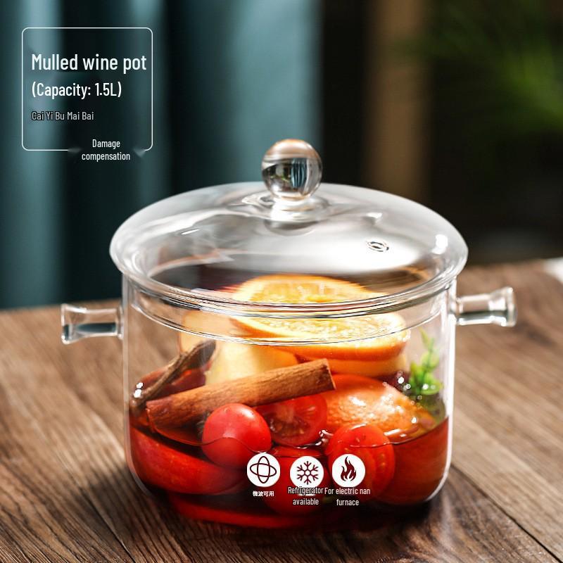 

Любов Рожевий Високотемпературний Жаростійкий Боросилікатний Скляний Суповий Горщик з Кришкою, Подвійною Ручкою, Великої Місткості. 1900 ml