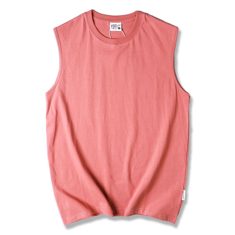 Export Men's Tail Goods Summer Fashion Brand Cotton Sports Undershirt Vest Loose Casual Workout Sleeveless Waistcoat T-shirt