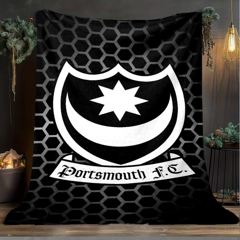 1PC Ports Fc Crest Printed Soft Flannel Blanket Throw for Adult Bedroom Living Room Sofa Camping Travel Fan gifts Christmas Gifts