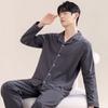 Fashion Brand Pajamas Suit Men Long-sleeved Pure Cotton Spring Autumn Gent Soft Cotton Summer Loungewear Set Male Nightcloth