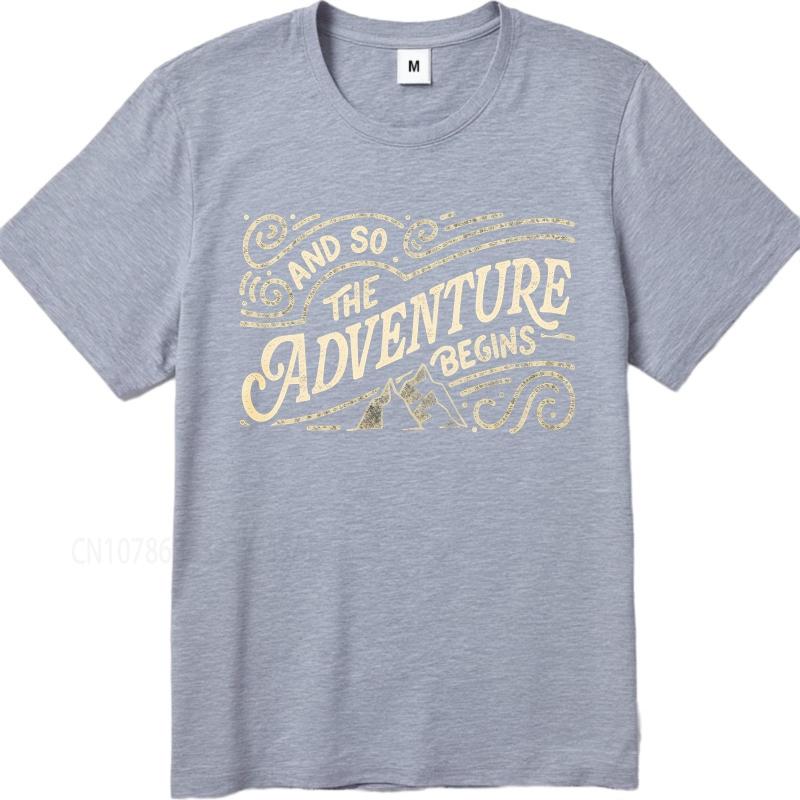 men tshirt Plus Size summer Men t shirt And So The Adventure Begins Short Sleeve Rock O Neck Top tees new cotton male teeshirt