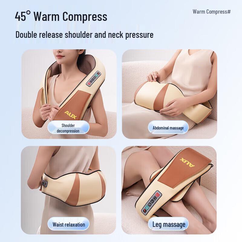 Aux Multi-purpose Neck and Body Kneading Massager with Heat CN Plug (adapter Included)