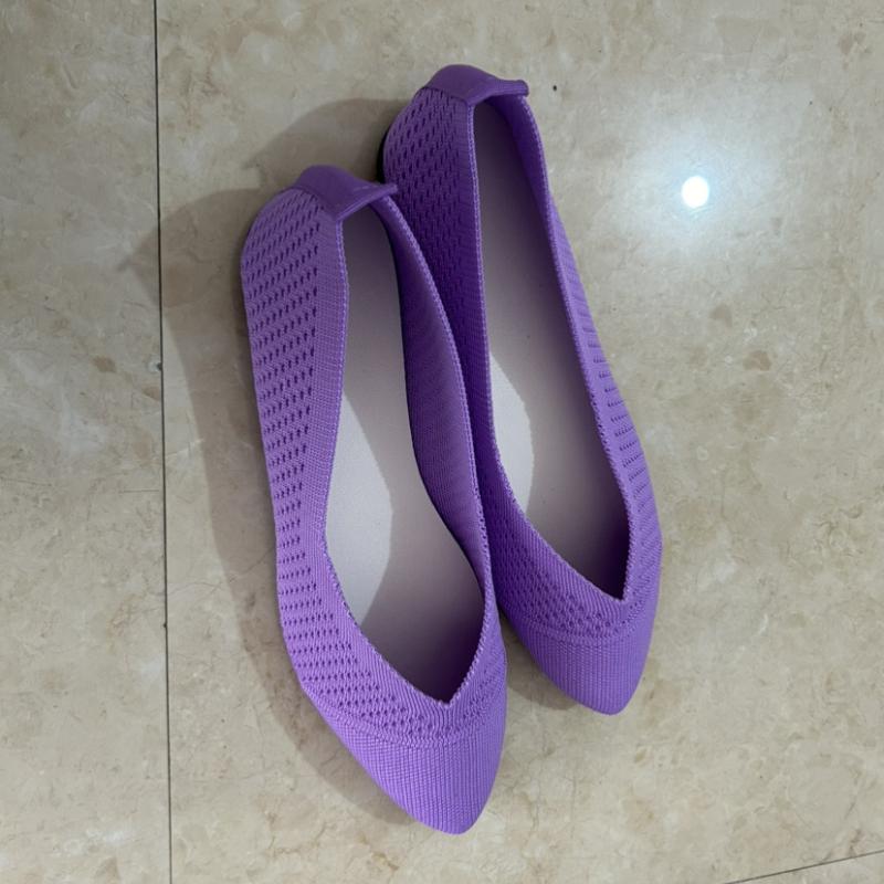 2025 New Large Size Solid Color Pointed Flat-heeled Soft-soled Single Shoes
