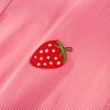 Womens Cotton Pajamas Set Long Sleeve Button Front Round Neck Soft Loungewear Pink Blue Strawberry Fall Winter