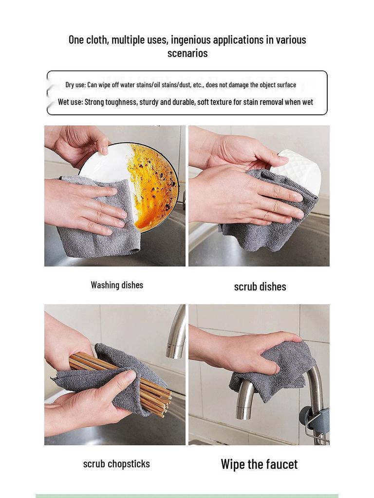 Tearable Non-Stick Oil Dishcloth Roll - Polyester-Nylon Kitchen Cleaning Rag