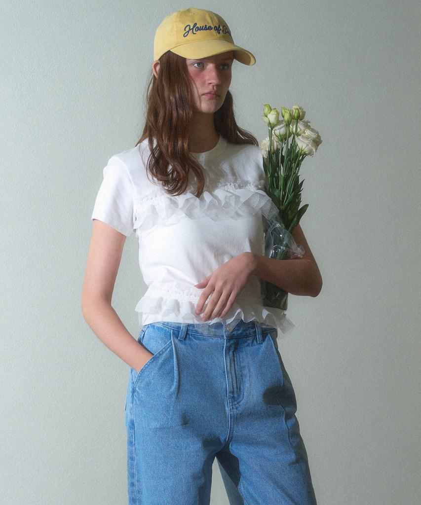 Hauseuobeupondeu Lace Layered Span T Shirt_Ivory