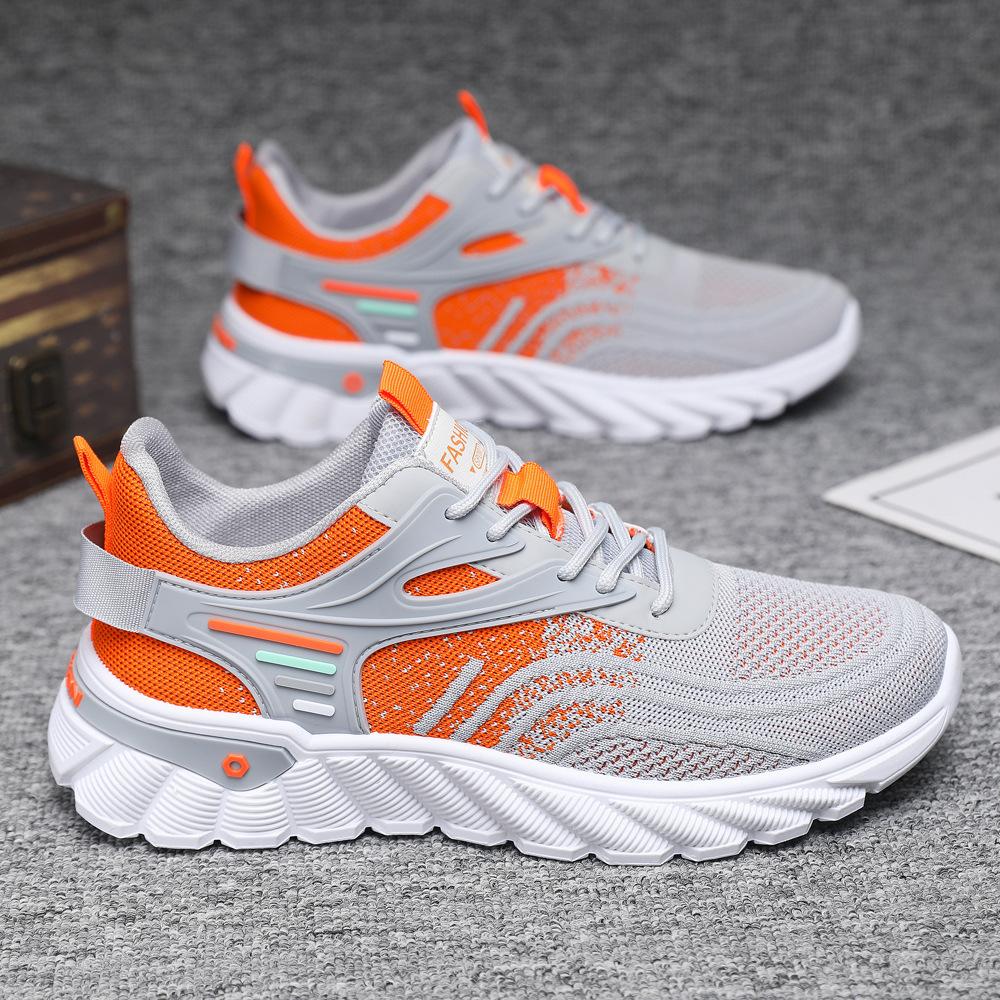 Mens Running Shoes Breathable Knit Sport Sneakers Cushion Casual Gym Athletic Trainers Outdoor Jogging Tennis Shoes