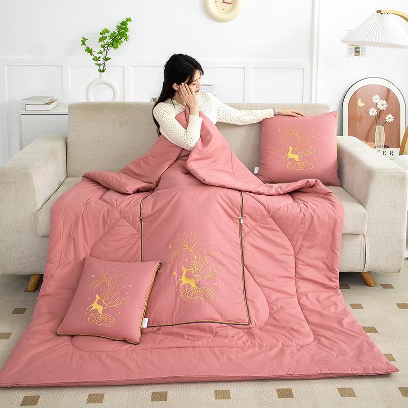 2025 Starry Sky Sika Deer Cotton Pillow & Blanket Set