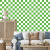 Checkerboard Wallpaper White and Green for Living Room and Bedroom 50x1000