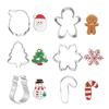 6Pcs Christmas Biscuits Mold Santa Claus Snowflake Christmas Tree Sugar Cookies Baking Tool Stainless Steel Cutting Mold Set