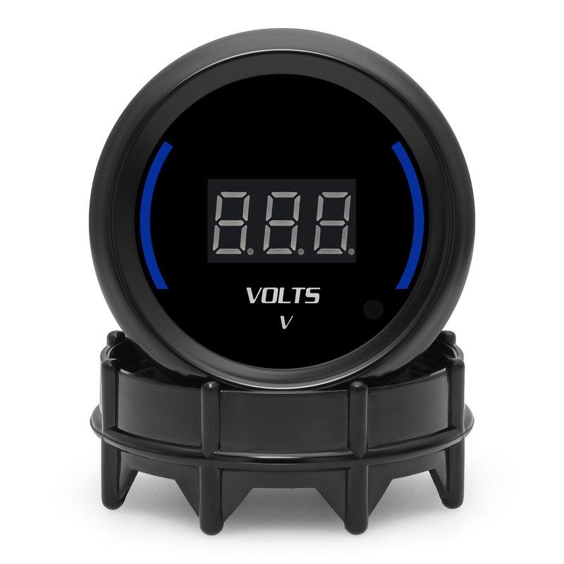 Smoked Len 0-35V Voltage Digital 52mm Gauge Voltmeter BLUE LED VOLTS Car Meter for Universal Gasoline Racing Car 12V