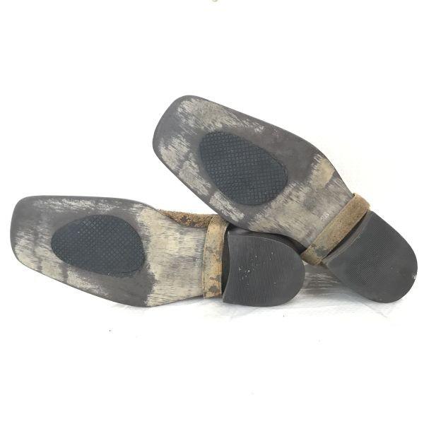 Whoop-De-Doo Vintage Leather Short Boots Side Zip 26.0 Brown Shoes(USED)