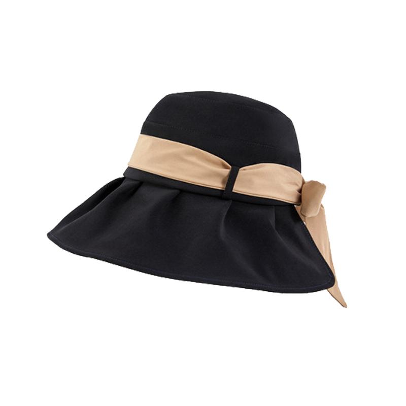 

GEMVIE Foldable Women Wide Brim Summer Sun Bucket Hat Outdoor Travel Sunscreen Visor Cap Fisherman Hats 48-56cm чорний