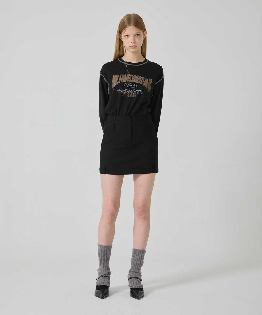 Yusentig H-Line Mini Skirt Black Oe3As11310