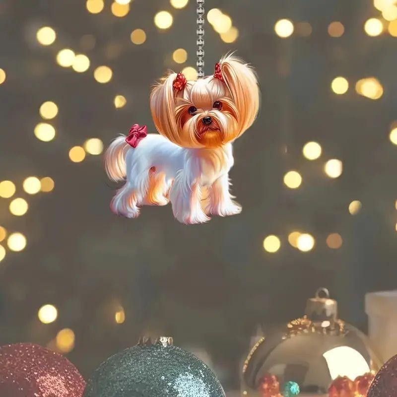 Cartoon Cute Dog Acrylic Rearview Mirror Accessory Fun Stylish Car Decoration For Holidays