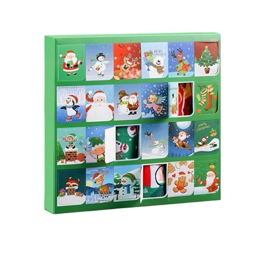 Autumn/Winter Mid-Calf Socks Halloween Countdown & Christmas Stocking Gift Box
