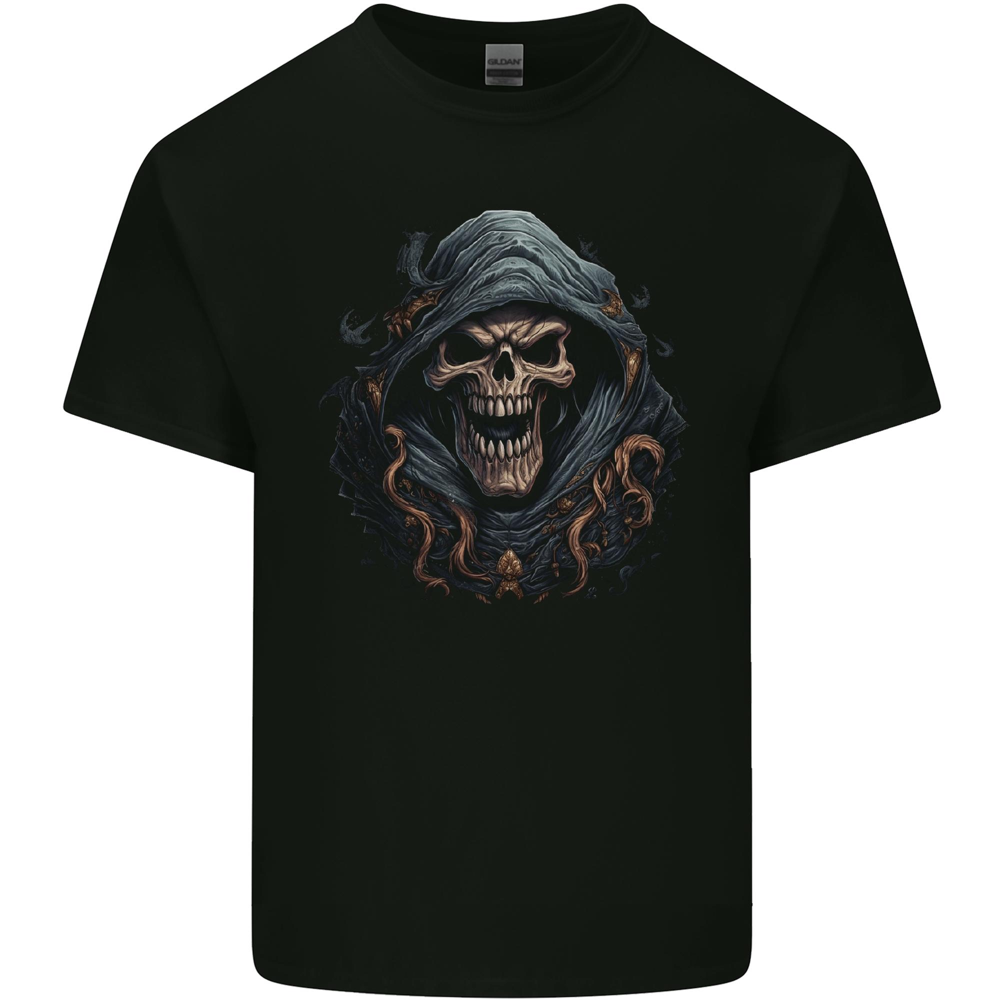 Crazy Grim Reaper Skull Demon Heavy Metal Unisexs Light Cotton TShirt S