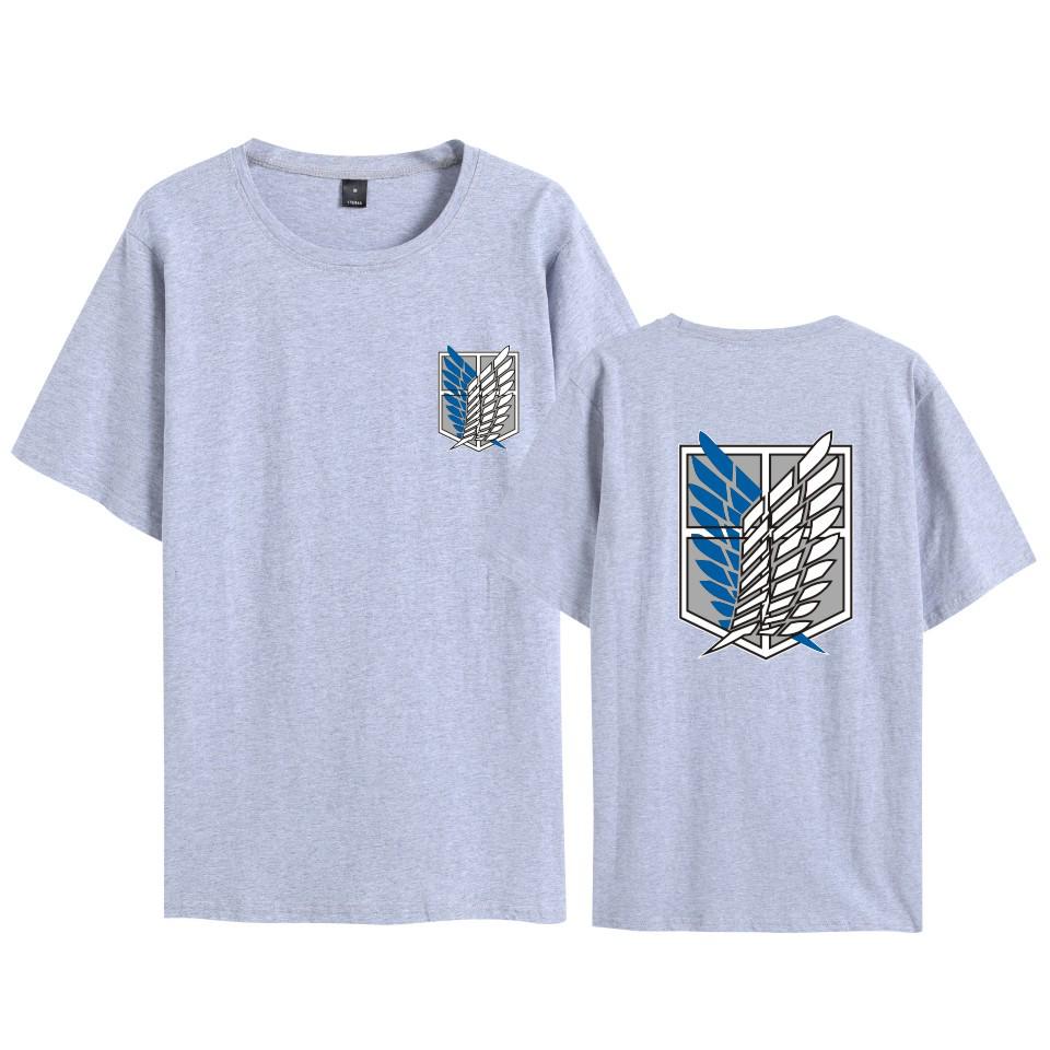 Attack on Titan Survey Corps Wings of Freedom T-Shirt - Mikasa & Eren Short Sleeve Jacket