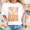 Casual Short Sleeved Printed O-Neck 90s Versatile Style Fashionable Printed Watercolor Pattern Women's Clothing Western T-Shirt