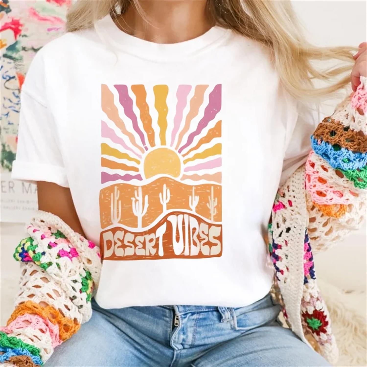 

Casual Short Sleeved Printed O-Neck 90s Versatile Style Fashionable Printed Watercolor Pattern Women s Clothing Western T-Shirt XXXXXL білий