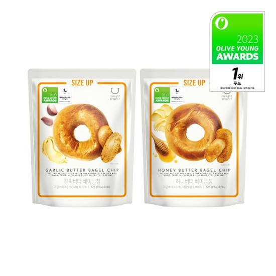 Delight Project Bagel Chips 125g Awards Limited Edition 2 types, choose 1, Korean snacks Honey Butter Bagel Chips