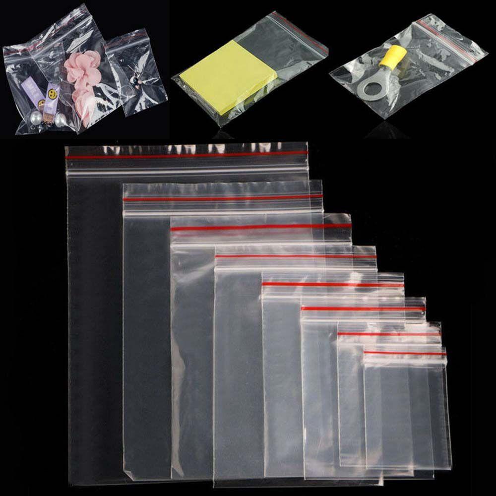 100Pcs Clear Snacks Zero Waste Kitchen Food Storage Sealing Bag Plastic Bags