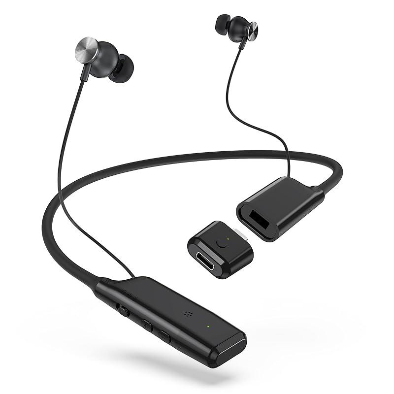 

[2023 first sale! ! Cutting edge wireless microphone + bluetooth neckband earphones 2 in1] Neckband microphone for iphone/ipad smartphone external