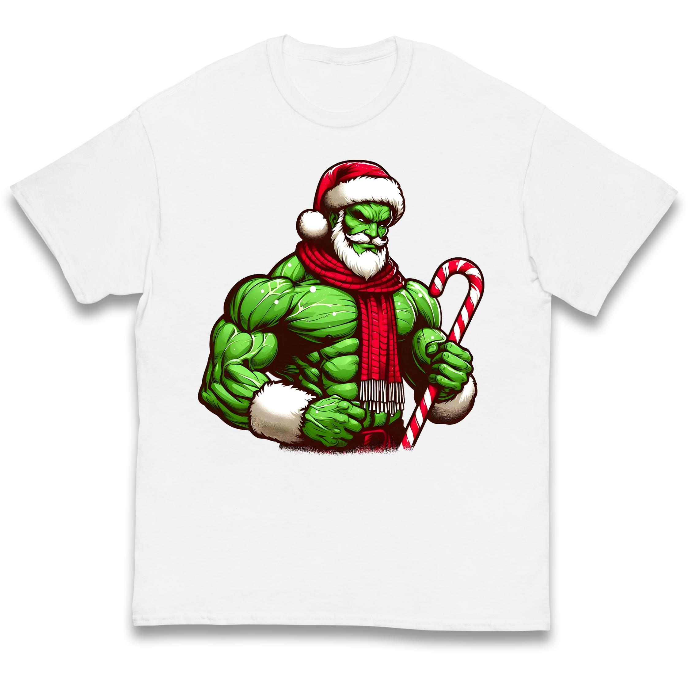 The Hulk Candy Cane Santa Kids T-Shirt 100