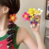 Flower pearl phone line hair band sweet bubble braided hair rope small fresh atmosphere low ponytail hair accessories women