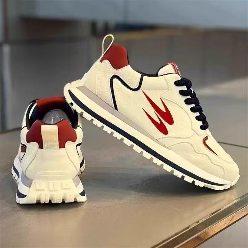 New men's shoes spring trend casual little white sports shoes men's student running non-slip thick-soled dad shoes