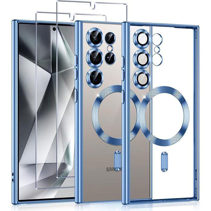 Kryt pro Samsung Galaxy S25 Ultra - s magnetickým kroužkem - Modrý + 2 tvrzená skla - BOOLING®