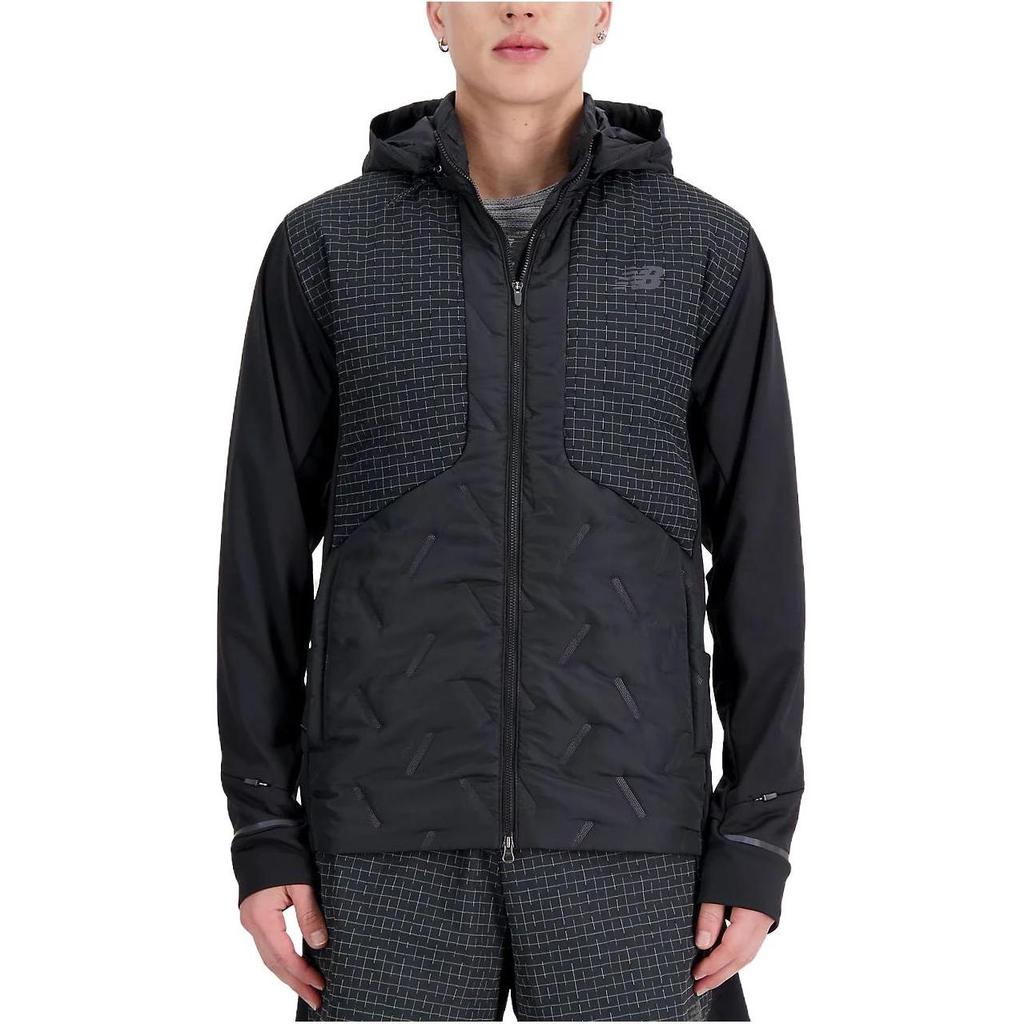 New Balance Jackets Men's Black Hooded Moderate Other MJ33256-BK