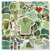 50-Piece Green INS Style Cute Graffiti Sticker Set for Journals and Phone Cases