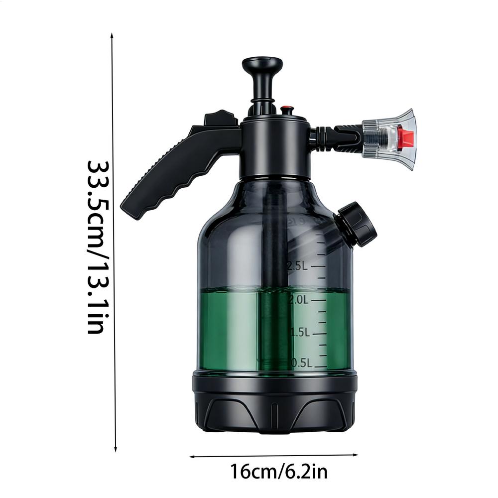3L Hand Pump Foam Sprayer with 3 Types of Nozzle Hand Pneumatic Foam Cannon Snow Foam Car Wash Spray Bottle Car Window Cleaning